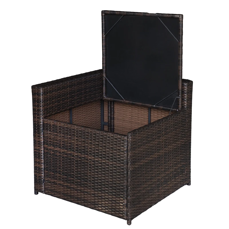 Outsunny Set Mobilier de Extern Canapea Componibila 8 Bucati in PE Rattan, Maro