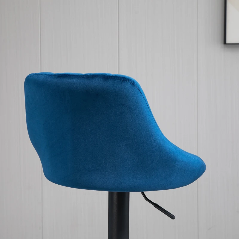 HOMCOM set 2 scaune de bar, 51.5x48x83-104 cm, albastre