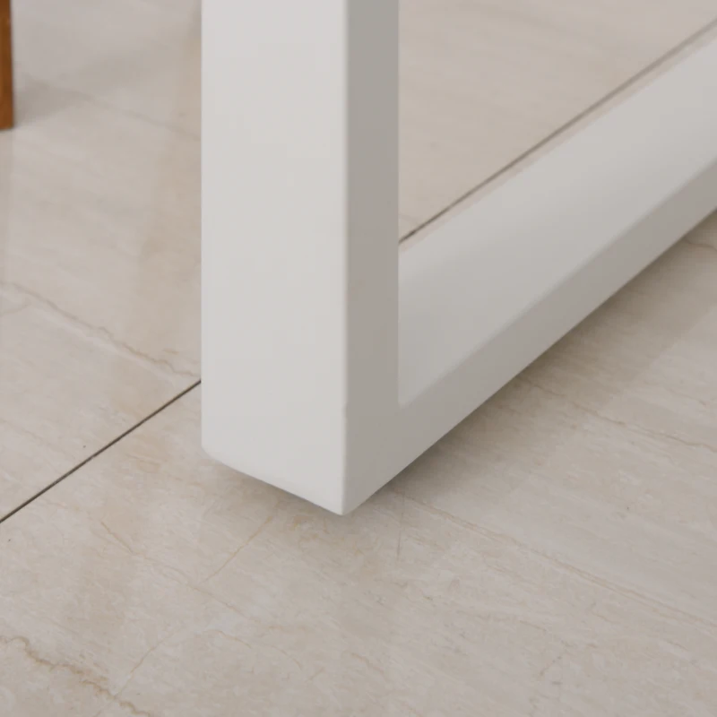 HOMCOM Escritorio de Esquina Multifuncional Mesa de Ordenador en Forma de L Giratorio 360 Grados con Estantes Baldas Patas Metálicas 120x108x76 cm Blanco