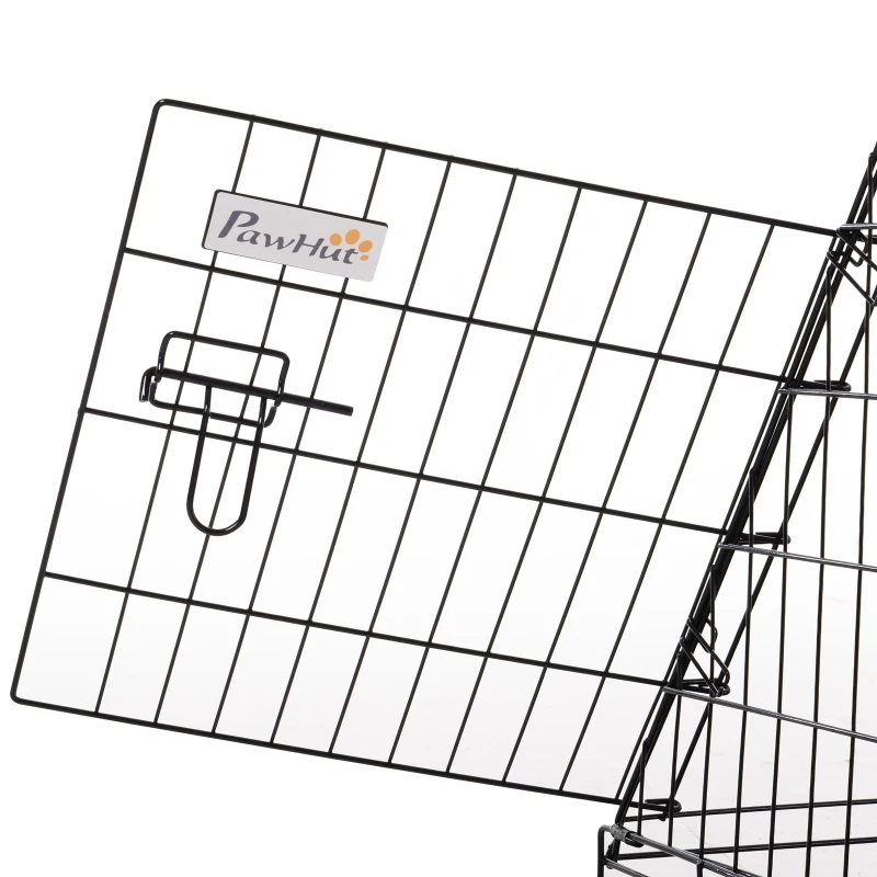 PawHut Cusca de transport pentru Caini din Metal si PP pentru Masina cu Maner de culoare neagra