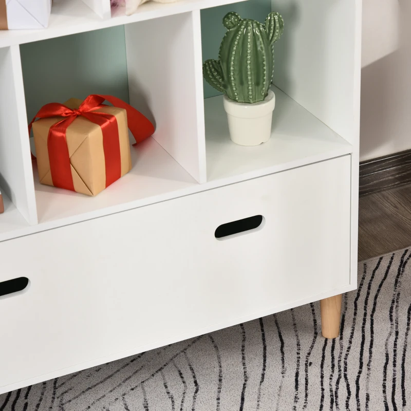 Homcom Etajera Copii – Organizator cu Compartimente Alb