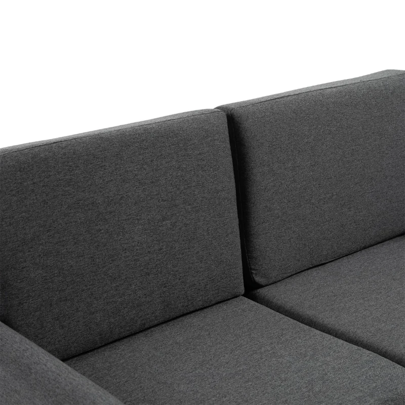 HOMCOM canapea 2 locuri, tapitata,141x70x78cm, gri(m-9)