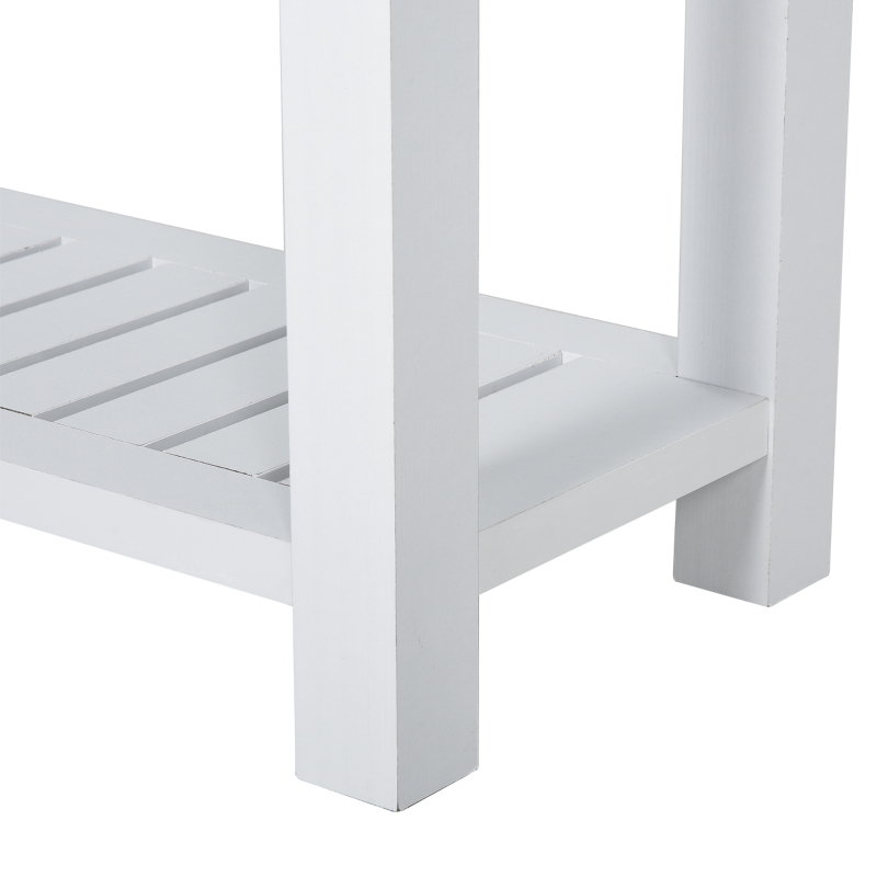 HOMCOM Mesa para Recibidor con Cajón Estante Inferior Espacioso Carga 60 kg para Pasillo Entrada Dormitorio 120x39x81 cm Blanco