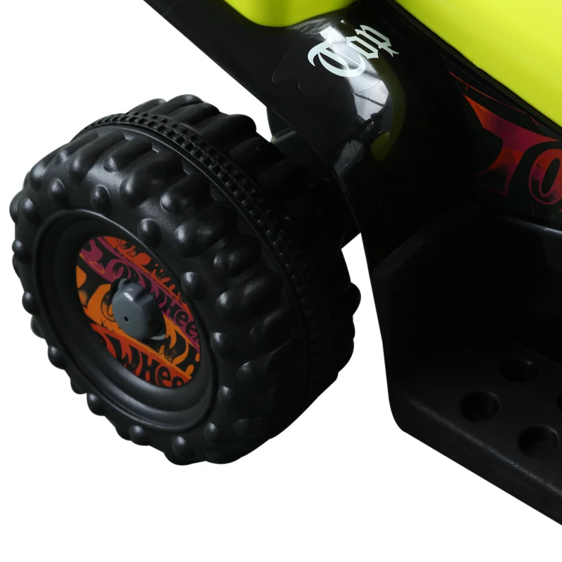 HOMCOM Quad Batería 6V Moto Eléctrica Infantil Niños +18 Meses Velocidad 2,5 Km/h Carga Máx. 20 Kg Sonido Luces y Cargador Incluido 66x43x43 cm Negro y Amarillo