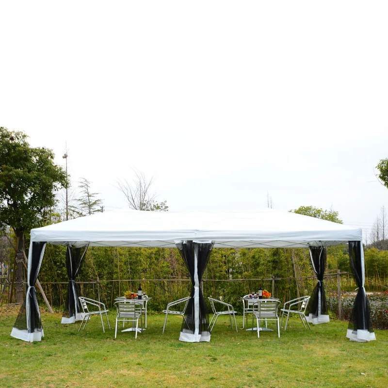 Outsunny® Faltpavillon Wasserabweisend mit Transporttasche 6 x 3 x 2,5 m Weiß Schwarz