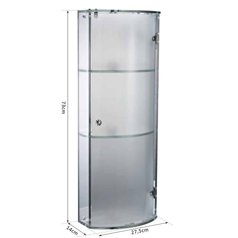 HOMCOM® Glasvitrine Vitrinenschrank Hängevitrine L27,5 x B14 x H73 cm