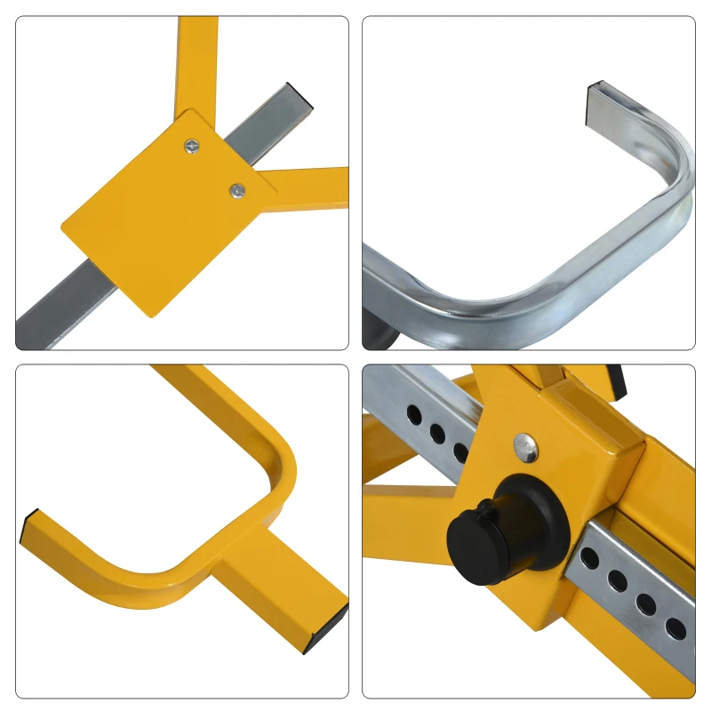 HOMCOM® Radkralle Radklemmenschloss Parkkralle für Ø47-67cm Räder mit 2 Schlüsseln