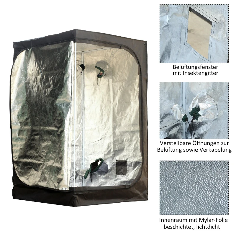 Outsunny® Growbox 1,2x1,2x2m Growzelt Growschrank Zuchtschrank