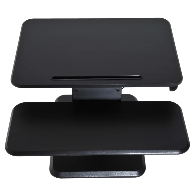 Vinsetto® Monitorständer Sitz-Steh-Schreibtisch Höhenverstellbar Schwarz L64 x B69 x H(11,8-41) cm