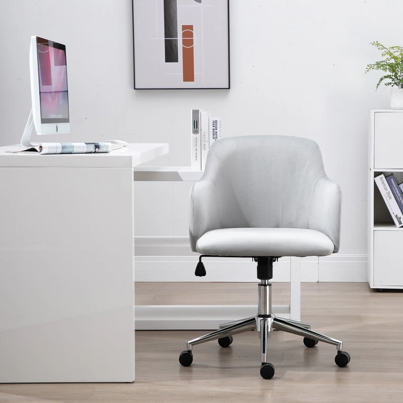 Vinsetto® Drehstuhl Polsterstuhl Chefsessel 150 kg Belastbarkeit eingestellte Sitzhöhe Samt 56 x 52,5 x (72–81) cm