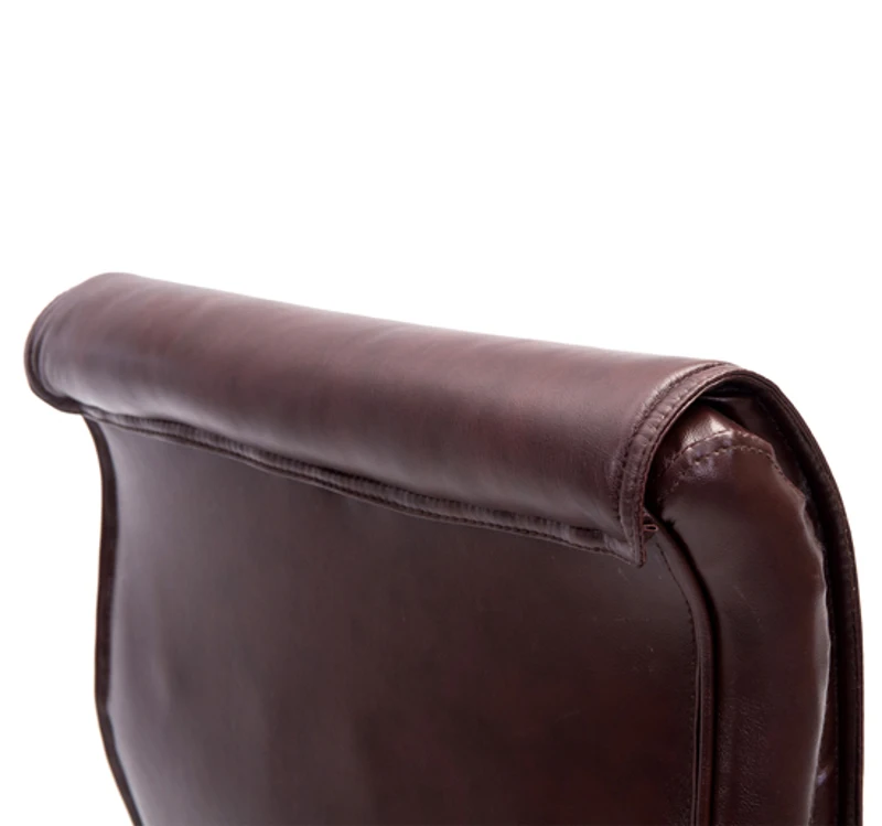 HOMCOM Bürostuhl mit Beinablage Chefsessel verstellbar Kunstleder dunkelbraun