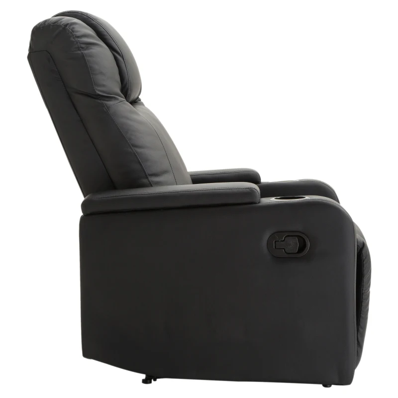 HOMCOM® Relaxsessel | Fernsehsessel | Kunststoff, Schaumstoff, Stahlfüße | 85 × 98 × 103 cm | Schwarz