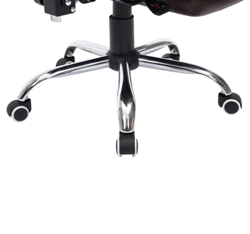 HOMCOM Bürostuhl mit Beinablage Chefsessel verstellbar Kunstleder dunkelbraun