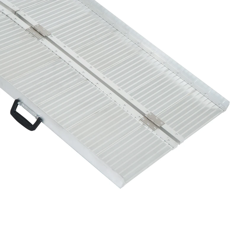 HOMCOM® Auffahrrampe Rollstuhlrampe Klappbar Teleskoprampe Silber L183 x B72cm