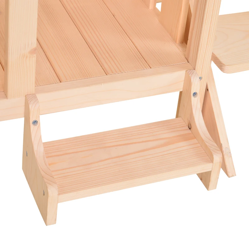 PawHut® Katzenbett 2 Ebenen Haustierbett Welpenbett Katzenhaus mit Treppe Tannenholz