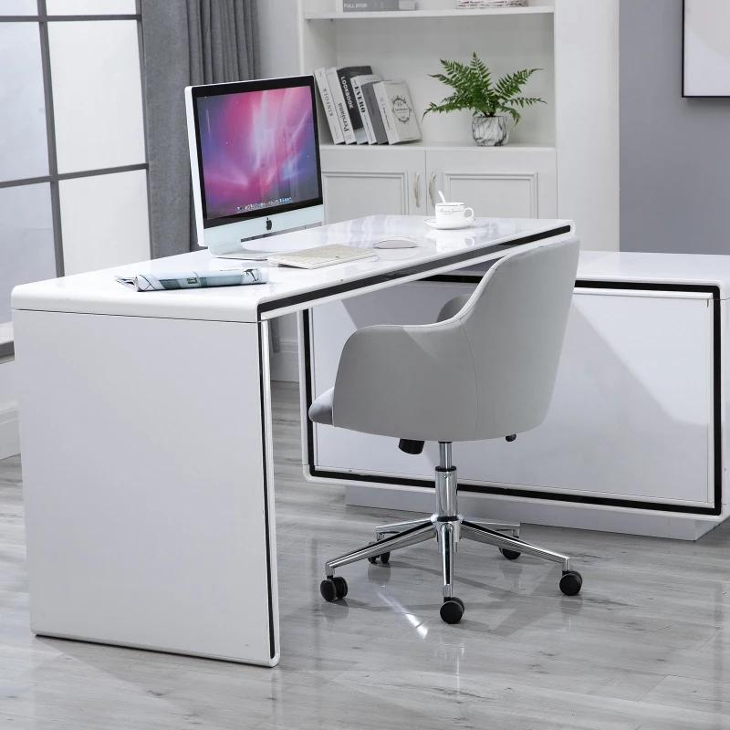 Vinsetto® Drehstuhl Polsterstuhl Chefsessel 150 kg Belastbarkeit eingestellte Sitzhöhe Samt 56 x 52,5 x (72–81) cm