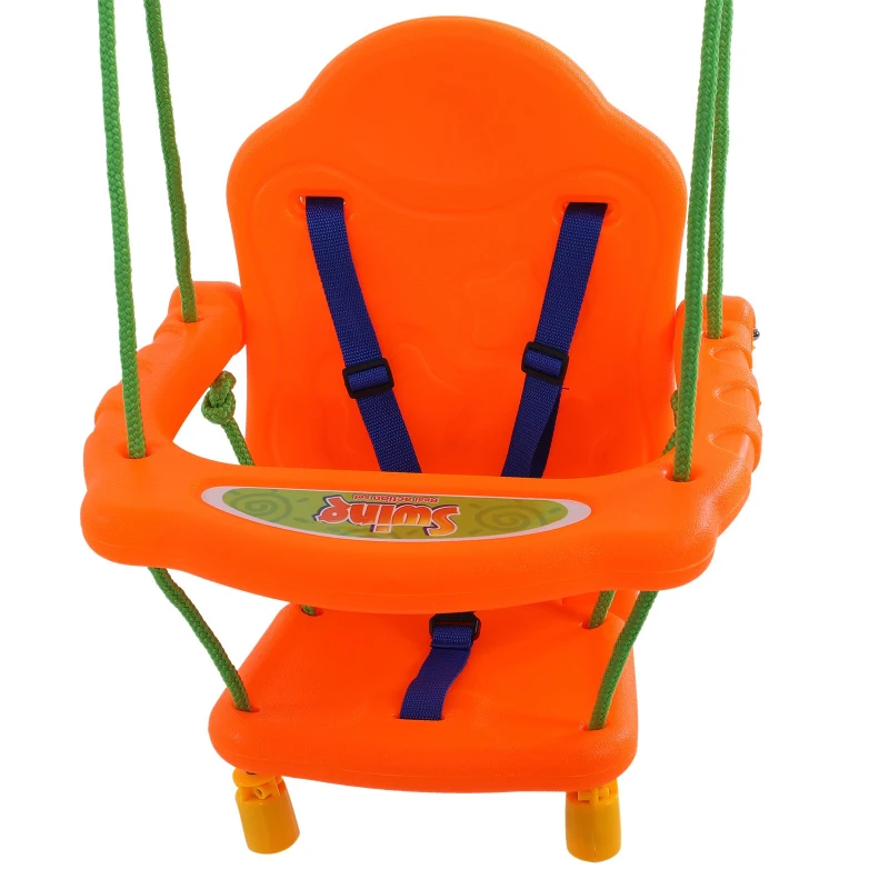 HOMCOM® Kinderschaukel mit Sicherheitsgurt Kleinkindschaukel Schaukelsitz ab 1 Jahr PP PE