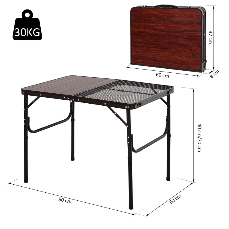 Outsunny® Campingtisch Klapptisch Picknicktisch 2-stufig höhenverstellbar Alu-Legierung