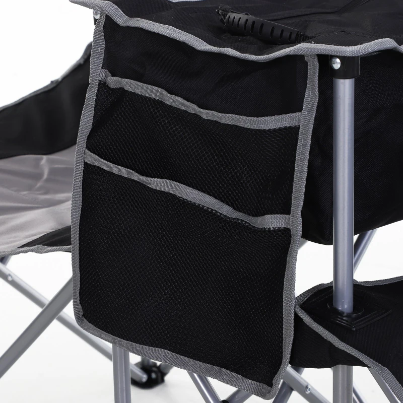 Outsunny® Doppel-Campingstuhl Klappstuhl mit Getränkehalter und Eisbeutel Armlehne Oxford