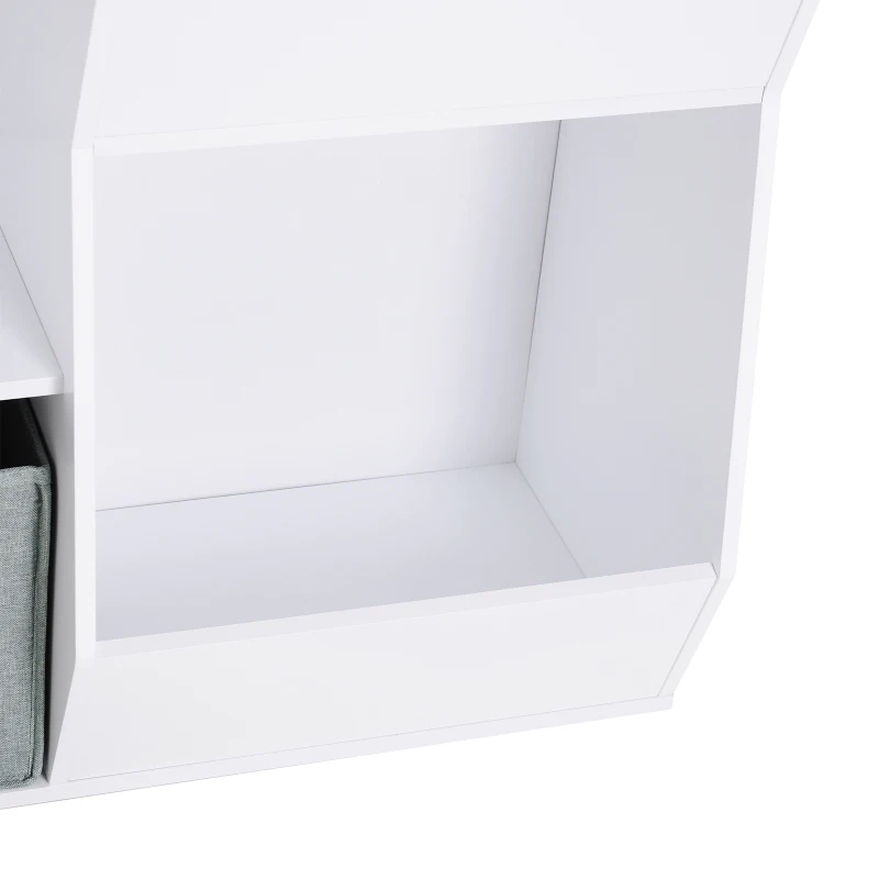 HOMCOM® Aufbewahrungsregal mit 5 Fächern Standregal Spielzeugregal 2 Schubladen MDF Weiß