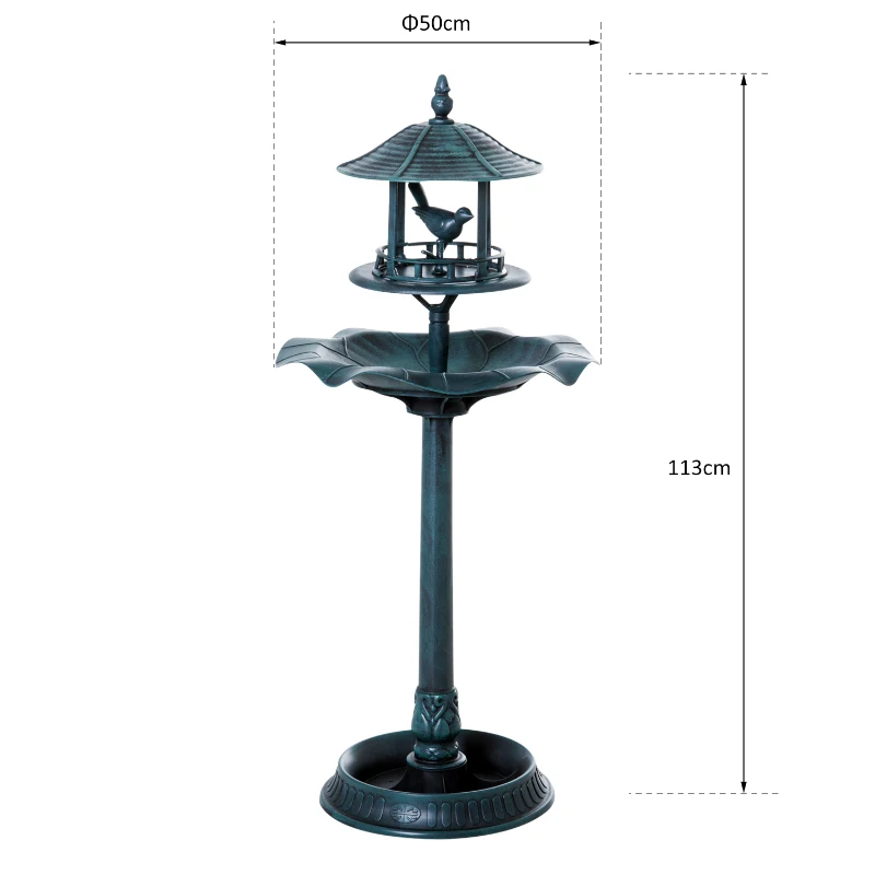 Outsunny® Vogeltränke Kunststoff Antik Grün