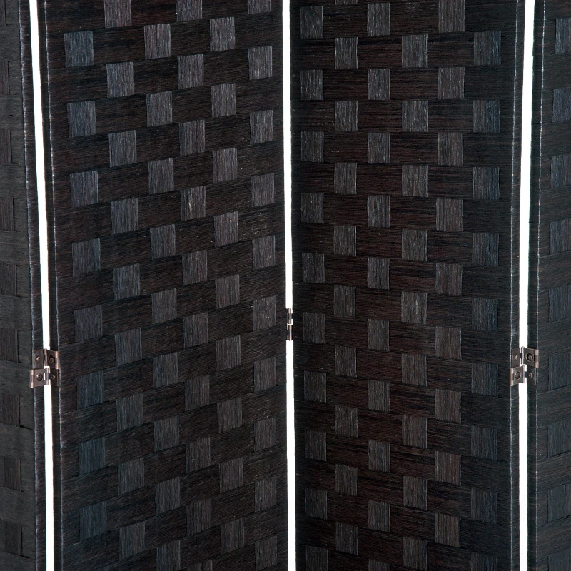 HOMCOM® Paravent Raumteiler 4 tlg. Trennwand Bambus Holz Braun