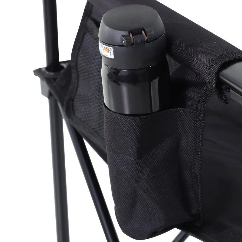 Outsunny® Anglerstuhl Klappstuhl Campingstuhl mit Armlehne Tragetasche Oxford Schwarz