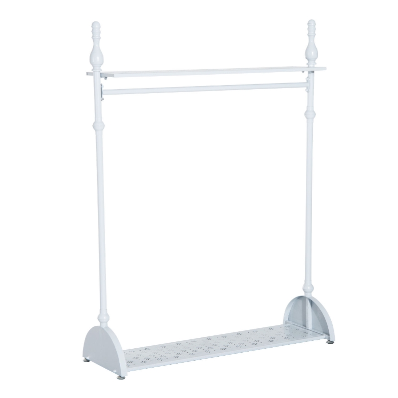 HOMCOM Kleiderständer Garderobenständer Kleiderstange Metall Weiß