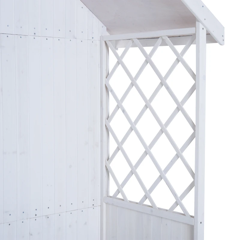 Outsunny® Laubenbank Philosophenbank mit Stauraum H225cm Weiß