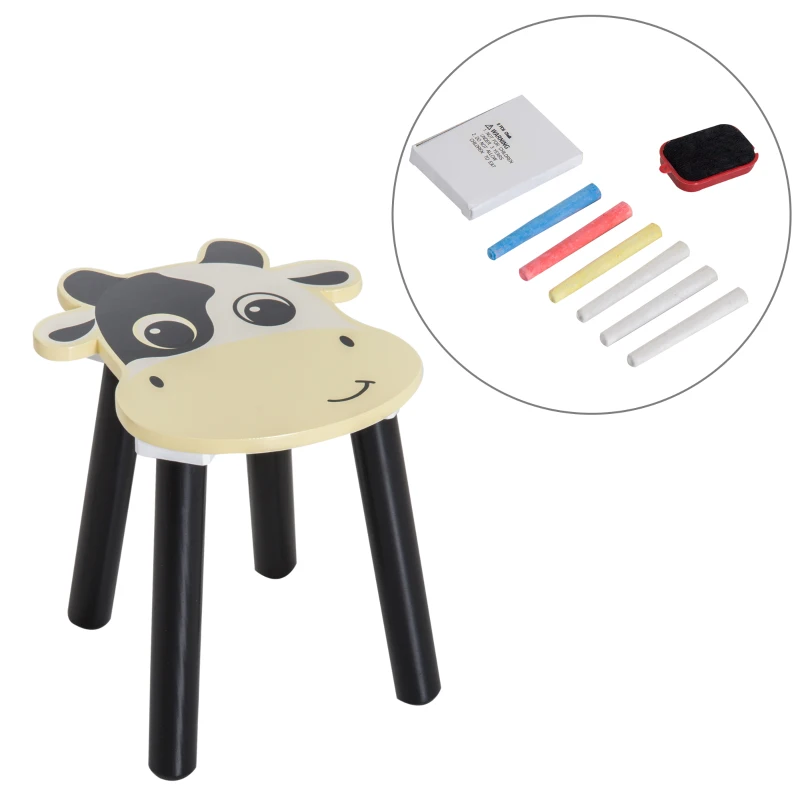 HOMCOM® Kinderschreibtisch Kindermaltisch mit Tafel Kuh