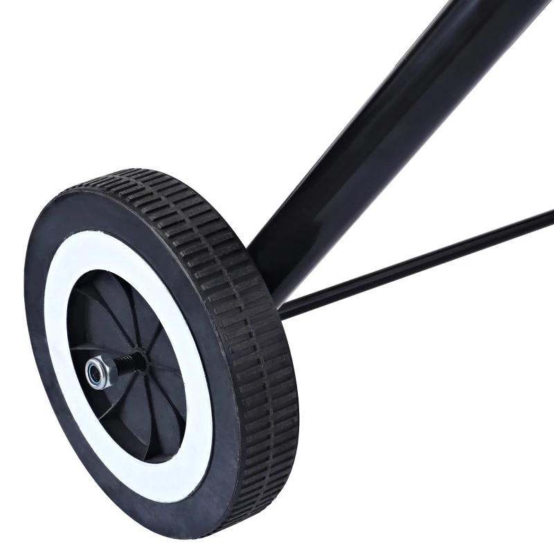 Outsunny Holzkohlegrill mit Rädern, Grillwagen, Metall, Schwarz