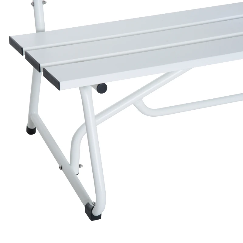 Outsunny® Parkbank 2-Sitzer Garten Weiß B120 x T53 x H70cm