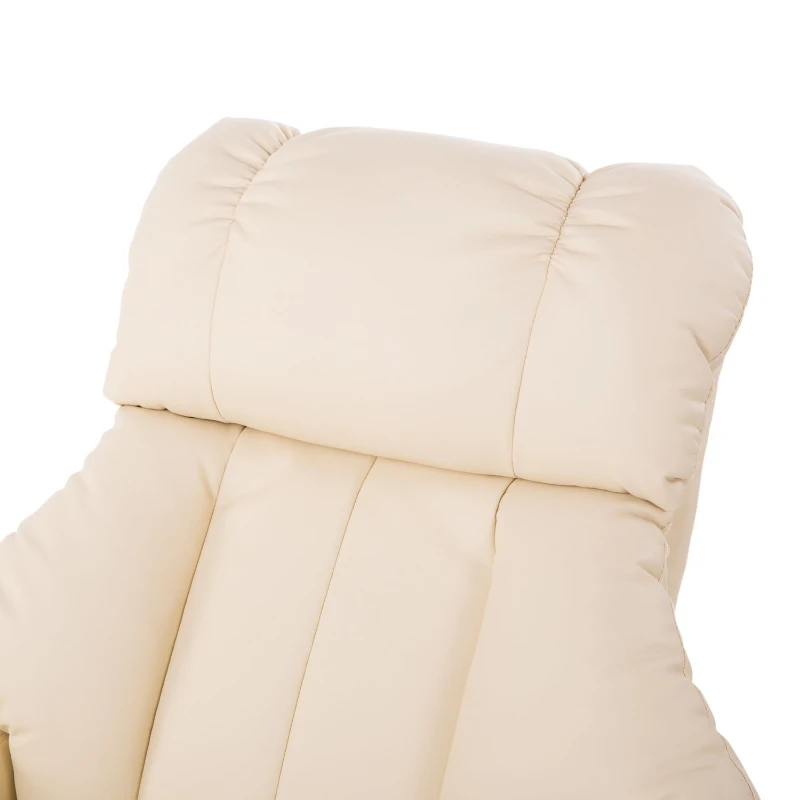 HOMCOM Massagesessel Fernsehsessel Sessel mit Hocker Massage mit Wärmefunktion und Vibration Beige