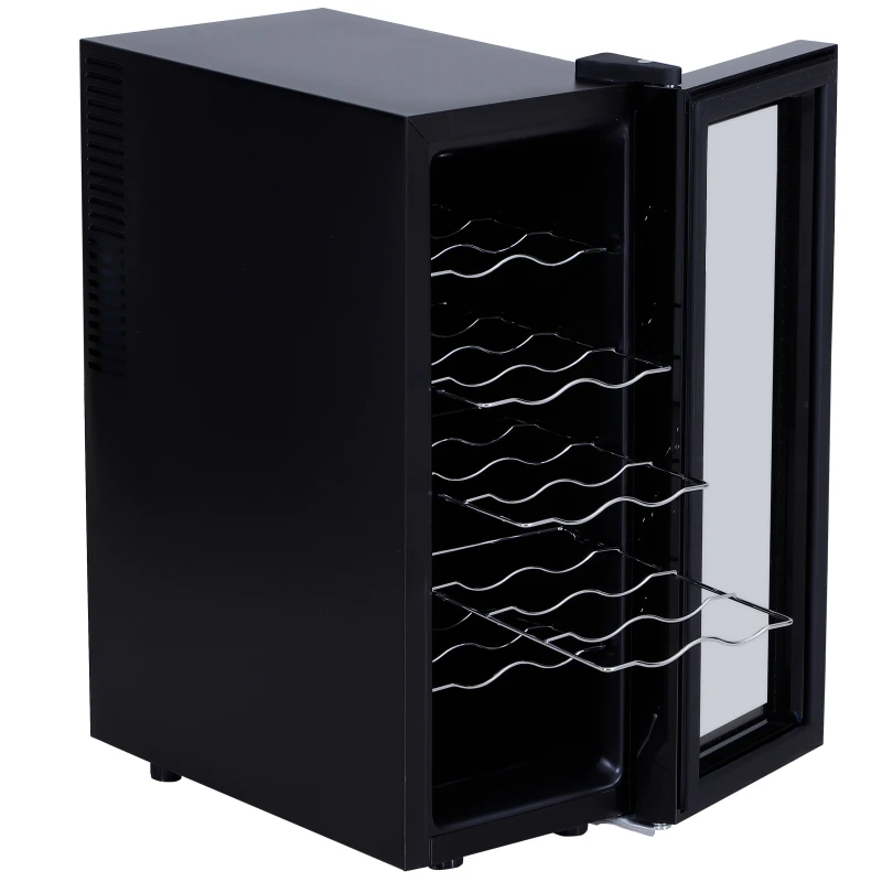 HOMCOM® Weinkühlschrank Freistehender Einzonen-Kühlschrank 12 Flaschen 11-18 °C ESG