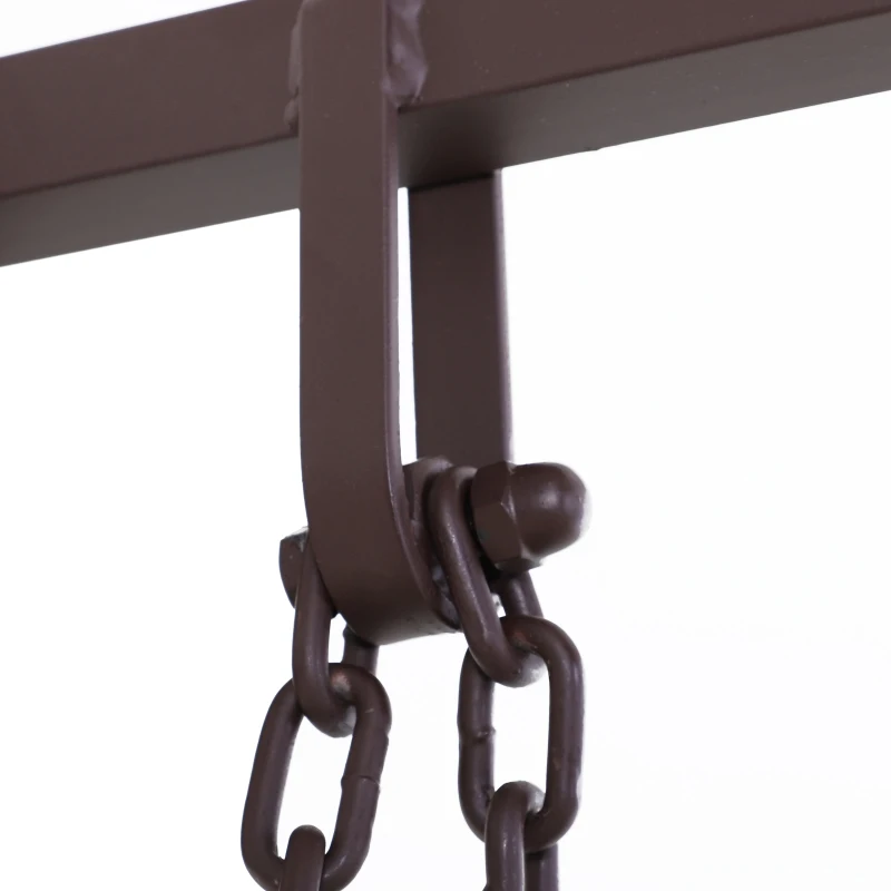 Outsunny® Hollywoodschaukel für 2 Personen Gartenschaukel mit Ablagen Stahl Braun