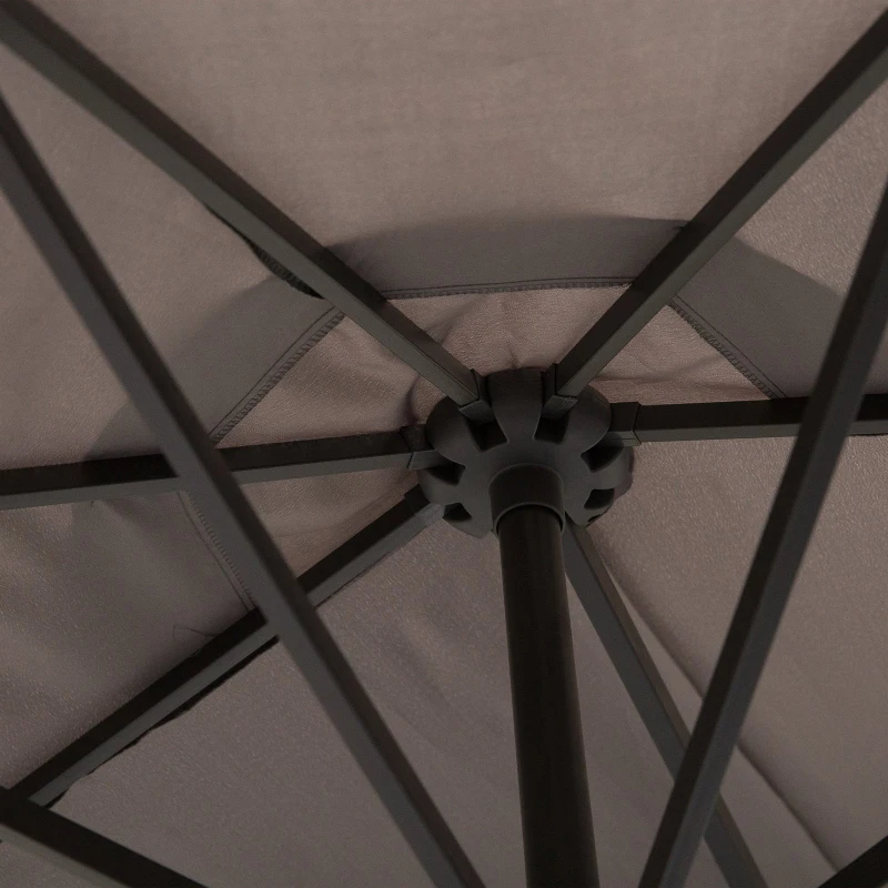 Outsunny® Doppelsonnenschirm mit Ständer Gartenschirm Marktschirm Terrasse Stahl Grau