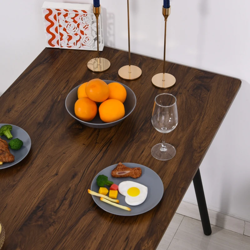 HOMCOM® Essgruppe mit 2 Stühlen Esszimmergarnitur Sitzgruppe Tischgruppe Braun+Schwarz