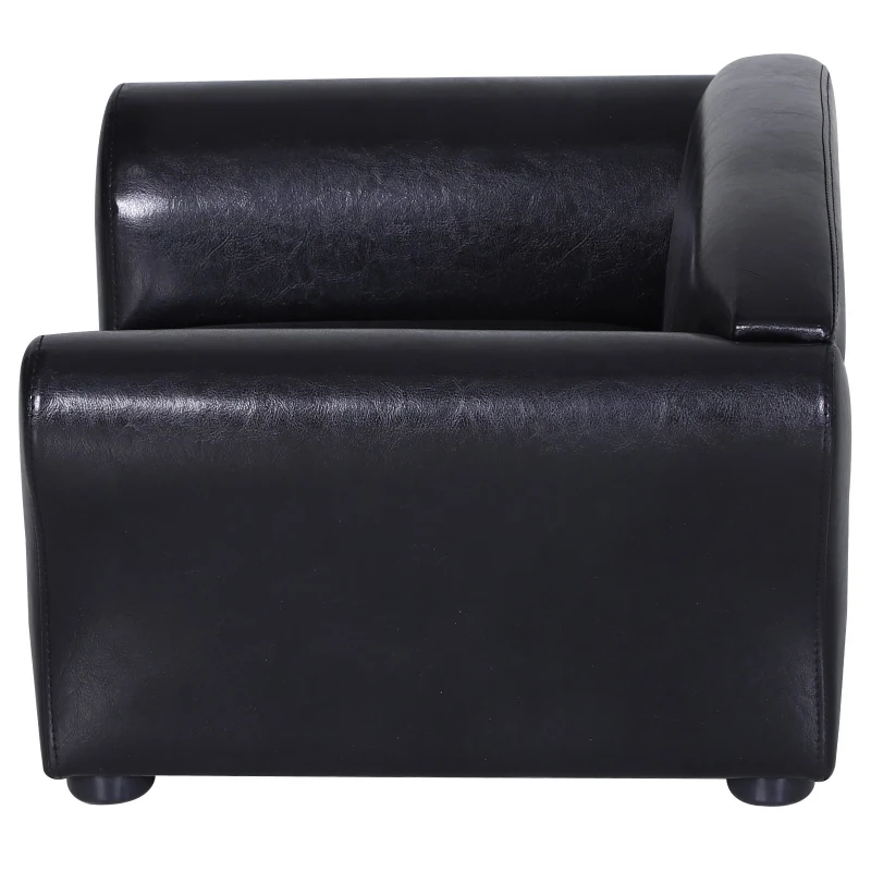 PawHut® Hundesofa Hundebett Hundecouch Haustierbett Hundematte Kunstleder Schwarz