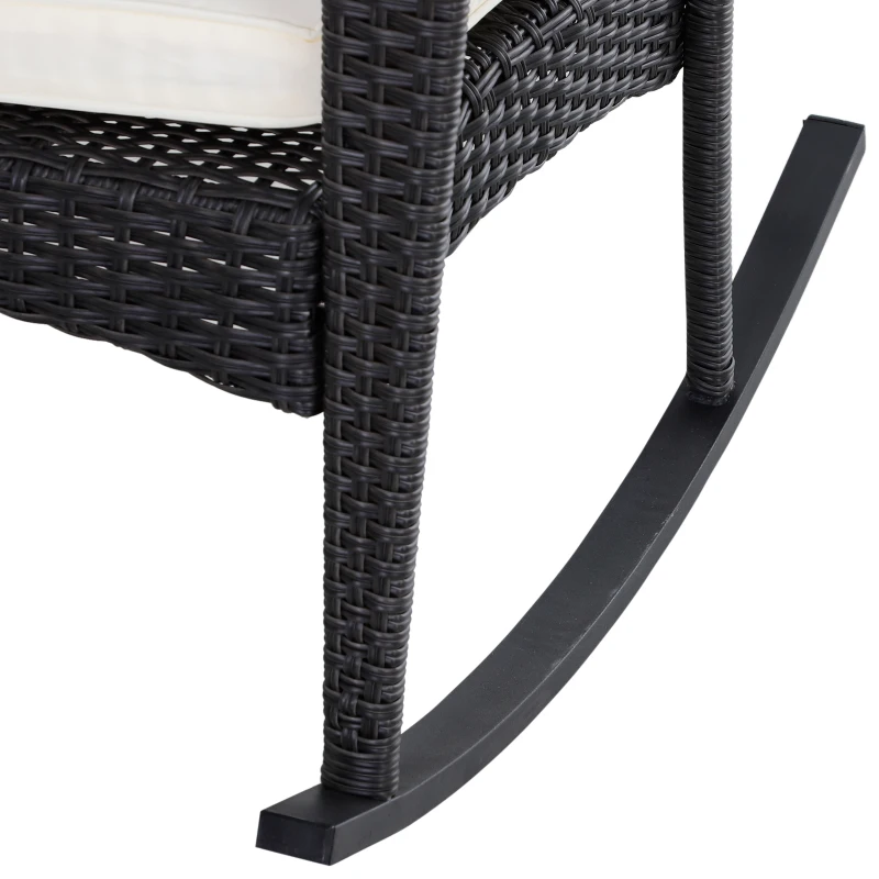 Outsunny® Schaukelstuhl Set Gartenmöbel 3-teilige Sitzgruppe 2 Stühle 1 Tisch Metall