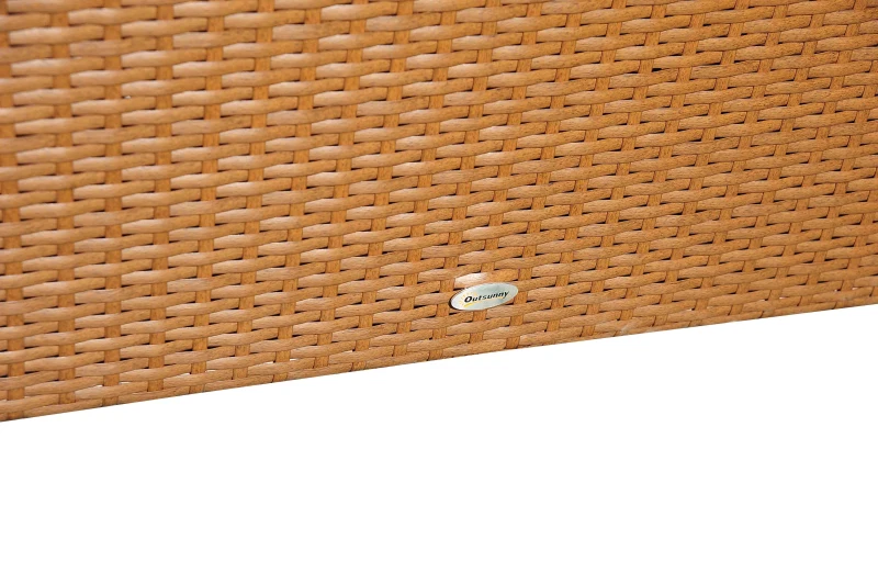 Outsunny Rattan Hollywoodschaukel - Metallgestell mit Kissen, braun, belastbar bis 360kg