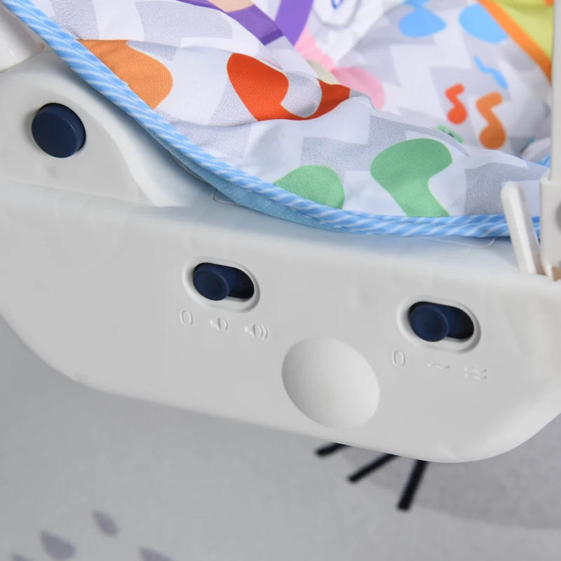 HOMCOM® Baby Schaukelsitz Schaukelstuhl vibrierende Babywippe mit Musik Tiermuster