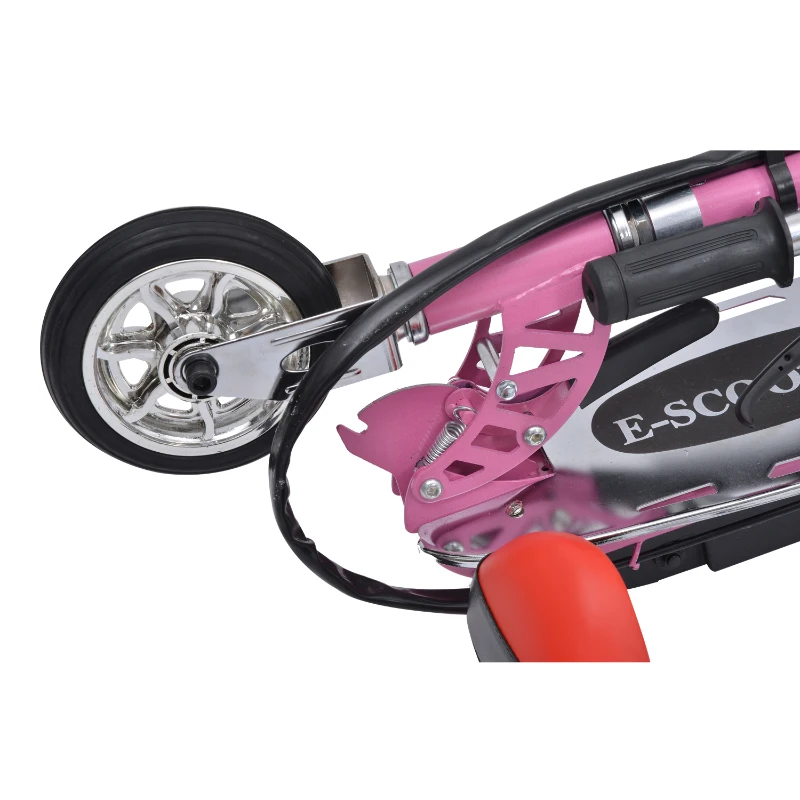 HOMCOM Scooter Elektroscooter Elektroroller Roller E-scooter klappbar mit Sitz 120W rosa