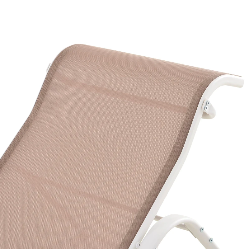 Outsunny® Gartenliege Sonnenliege ergonomisch geschwungen Aluminium Beige