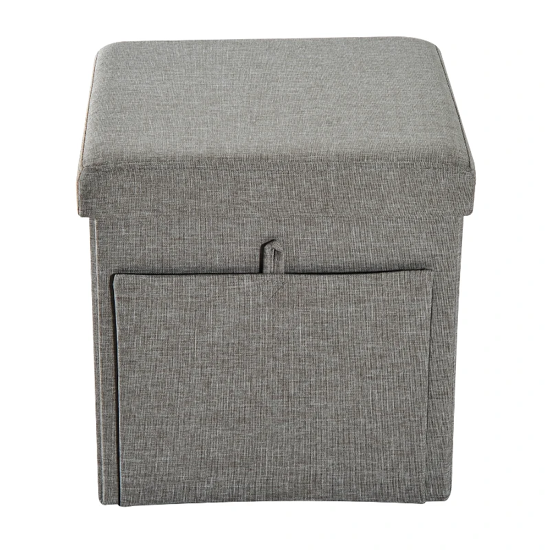 HOMCOM Faltbarer Sitzwürfel mit Stauraum Aufbewahrungsbox grau