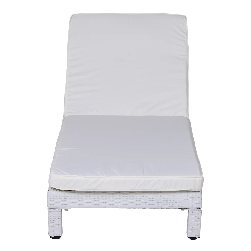 Outsunny® 2er-Set Sonnenliege Relaxliege Rückenlehne 5-stufig verstellbar mit Kissen Polyrattan 196 x 65 x 22 cm