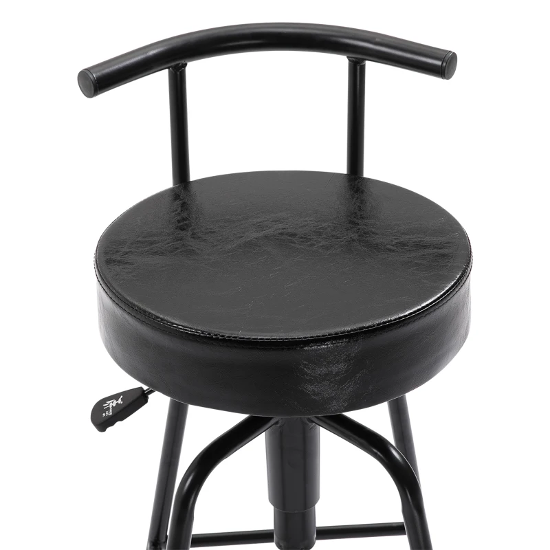 HOMCOM® Barstuhl Barhocker mit Luftdruckfeder höhenverstellbar PU Metallgestell 38 x 43 x (74–82) cm