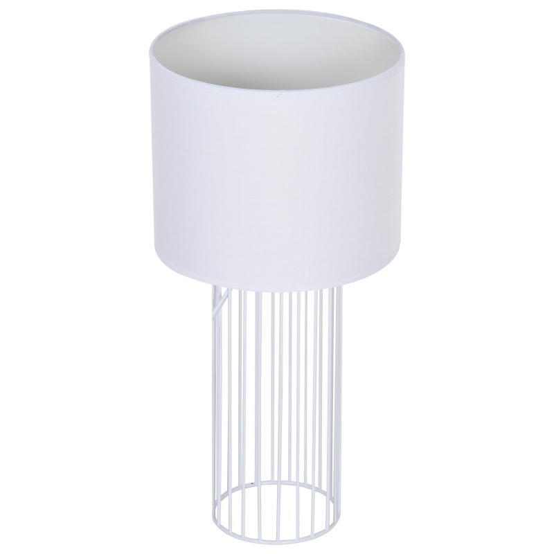 HOMCOM® Tischlampe mit E27 Fassung Tischleuchte Nachttischlampe Metall Weiß