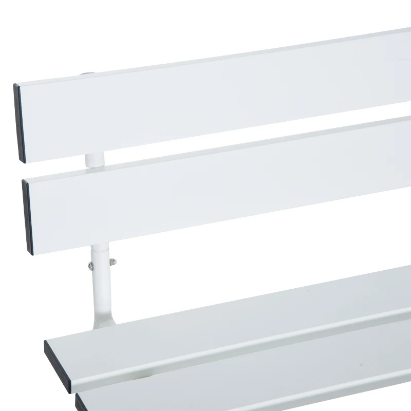 Outsunny® Parkbank 2-Sitzer Garten Weiß B120 x T53 x H70cm