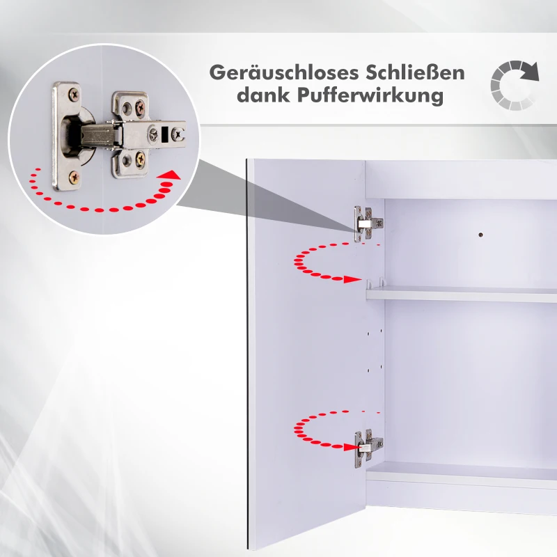 HOMCOM® Spiegelschrank mit LED Leuchtstreifen