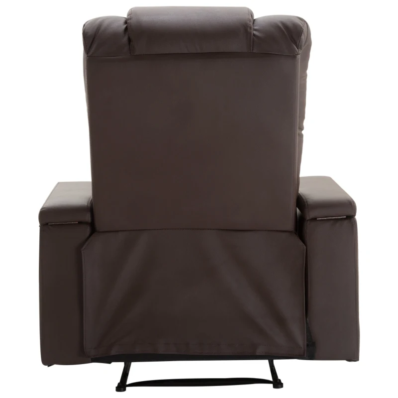 HOMCOM® Relaxsessel | Fernsehsessel | Kunststoff, Schaumstoff, Stahlfüße | 85 × 98 × 103 cm | Braun